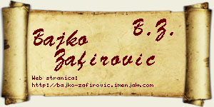 Bajko Zafirović vizit kartica